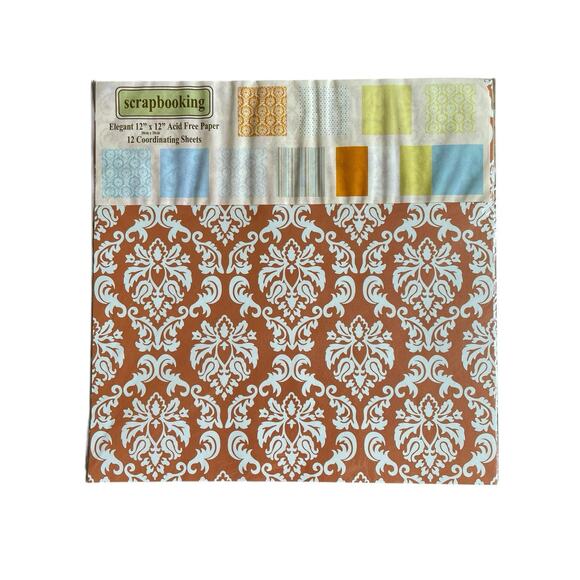 Scrapbook Paper 12” X 12” Assorted Coordinating Sheets Lot Of 12 Card Making NEW - Picture 5 of 8